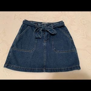 Forever 21 Denim Tie Waist Skirt